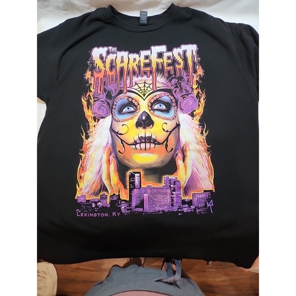 The Scarefest, Lexington, Ky Tshirt Mens Large Black 100% Cotton Halloween